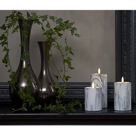 LED Blockljus Flamme Marble