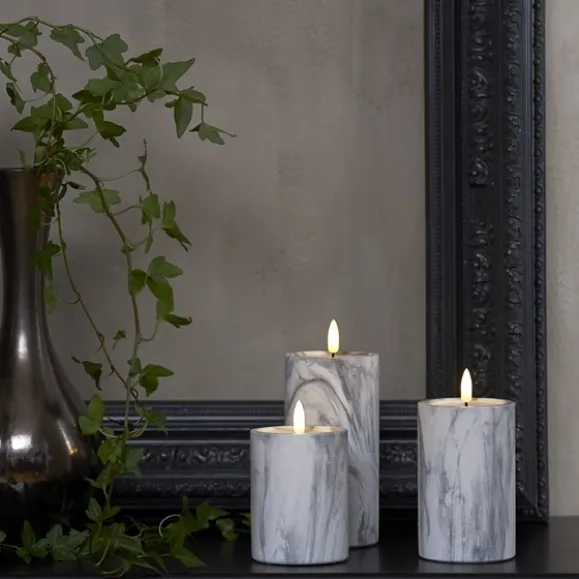 LED Blockljus Flamme Marble