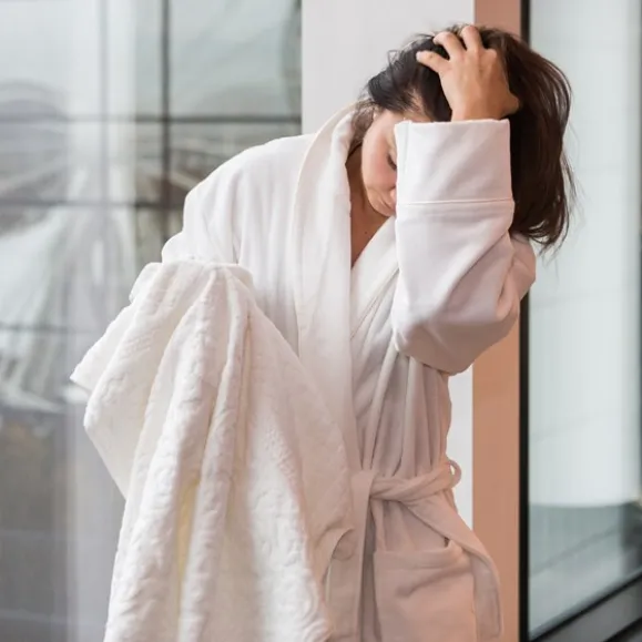 Prestige badrock velour med sjalkrage