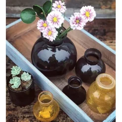 Vas av återvunnet glas rund